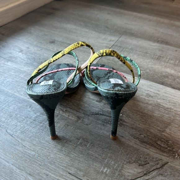LIKE NEW! Steve Madden Snakeskin, Multicolored Strappy Heels - Picture 5 of 6
